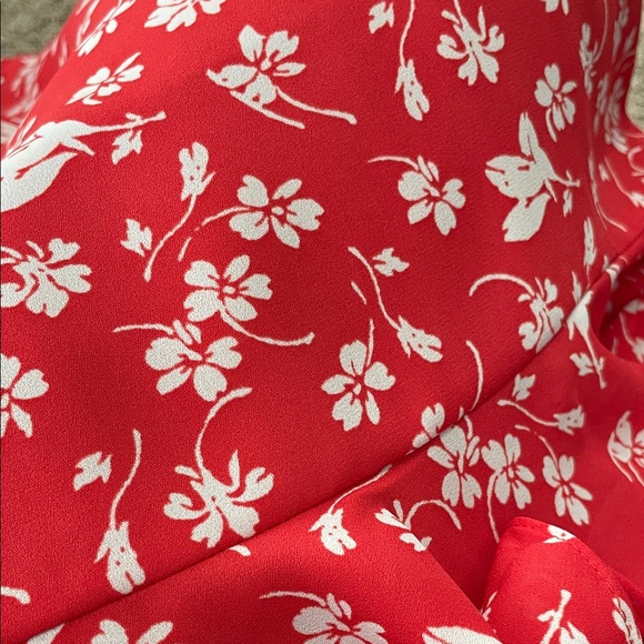 J. Crew Red Mini Skirt with White Floral Print - Picture 6 of 6